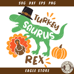 Dinosaur Turkey Thanksgiving Svg, Turkey Saurus Rex Svg