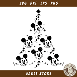 Disney Mickey Mouse Tree Svg, Christmas Tree Svg, Mickey Svg