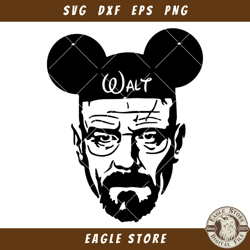 Disney Walter White Heisenbug Breaking Svg, Walt Disney Svg