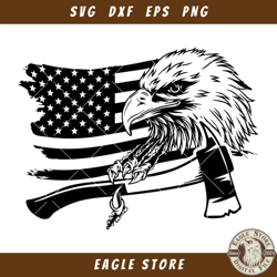 Distressed American Flag Eagle Svg, Firefighter Eagle Svg