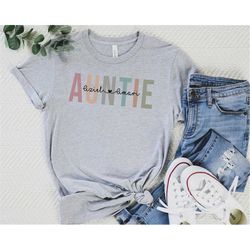 Custom Auntie Shirt, Personalized Niece Nephew Names Shirt for Aunt, Auntie Sweatshirt, Birthday Gifts For Aunt, Persona