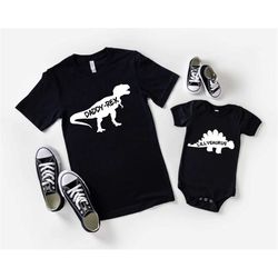 dad and baby matching shirt, father son matching shirt, baby gift ,fathers day baby gift ,fathers day shirt-daddy rex