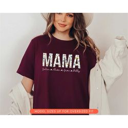 Personalized Floral Mama Shirt, Custom Mom Shirt With Kids Names, Mothers Day Shirt, Gift for Mom, Mama T-shirt, Wildfl