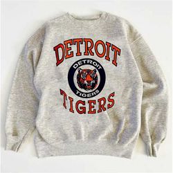 Retro Detroit Tigers Baseball Sweatshirt - Vintage Style MLB Crewneck - Mens  Womens Baseball Tee - T shirt - Hoodie