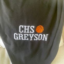 Embroidered Personalized Basketball Blanket, Personalized Sports Blanket, Basketball Number Blanket, Personalized Basket