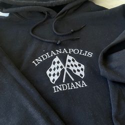 Indianapolis Indiana Sweatshirt, Embroidered Sweatshirt, Embroidered Hoodie Indiana, Indiana Sweatshirt, Indiana Hoodie,