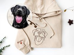Custom Embroidered Dog Hoodie,Personalised one-line Pet Sweatshirt,Dog Mom Sweater,Unisex Embroidered Hoodie,Custom Gift