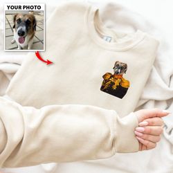 Custom Pet Portrait  Embroidered Sweatshirt, Renaissance Dog Portrait from Photo, Royal Pet King Portrait Embroidered, P