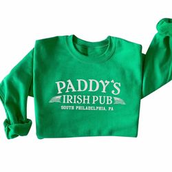 Embroidered PADDYS Irish Pub St Patricks Day T-shirt Funny, Embroidered Sweatshirt, Custom Text Crew sweatshirt, Custom