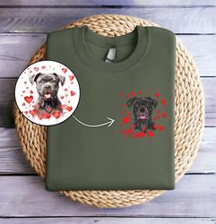 Custom Embroidered Dog Sweatshirt From Your Photo Embroidered Personalize Dog Picture Sweatshirt Valentine Dog Anniversa