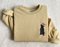 Embroidered Christmas Dog Sweatshirt Black Labrador Retriever Christmas Sweater Women Christmas Sweatshirt Christmas Cre