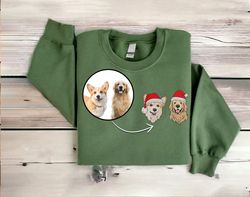 Embroidered Custom Dog From Your Photo Christmas Sweatshirt Personalize Dog Christmas Sweater Crewneck Women Christmas S
