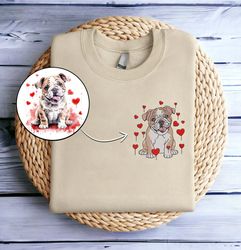 Embroidered Custom Dog Sweatshirt From Your Photo Valentines Day shirt Embroidered Picture Sweatshirt Valentine Dog Anni