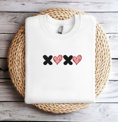 embroidered valentines day sweatshirt valentines day shirt for women, valentines day gift for her embroidered crewneck x