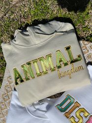 Animal Kingdom Metallic Patch Embroidered Sweatshirt   Embroidered Sweatshirt  Disney Embroidered Crewneck