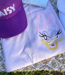 Daisy Duck Embroidered Shirt  Disney Embroidered Shirt  Disney Embroidered Sweatshirt