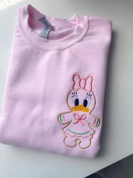 Daisy Duck Gingerbread Christmas Embroidered Crewneck  Disney Christmas Embroidered Sweatshirt