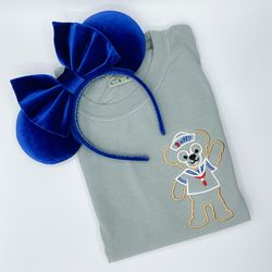 Duff Bear Embroidered Sweatshirt  Disney World  Disneyland Embroidered Crewneck  Hoodie  Quarter Zip  Full Zip
