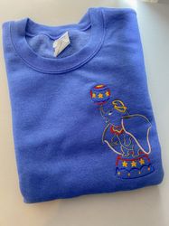 Dumbo Circus Embroidered Sweatshirt  Disney World  Disneyland Embroidered Crewneck  Hoodie  Quarter Zip