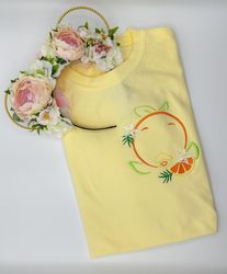 Floral Orange Bird Embroidered T-shirt  Disney Epcot Embroidered T-shirt  Sweatshirt