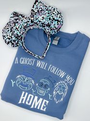 Haunted Mansion Ghosts Embroidered Shirt  Disney Hitchhiking Ghosts Embroidered Crewneck