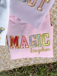 Magic Kingdom Metallic Patch Embroidered Sweatshirt   Embroidered Sweatshirt  Disney Embroidered Crewneck 1