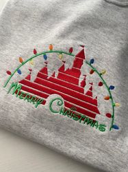 Merry Christmas Embroidered Sweatshirt  Disney Christmas Sweatshirt