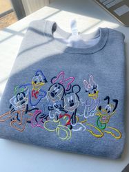 Mickey and the Gang Embroidered Sweatshirt  Disney Sensational Six Embroidered Sweatshirt  Mickey  Minnie Donald  Daisy