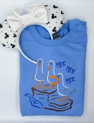 Mine Mine Mine Segulls Embroidered Swestshirt  Disney Nemo Embrodiered Shirt  Disney Animal Kingdom Embroidered Sweatshi