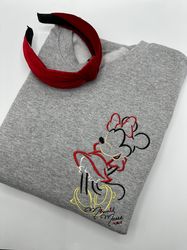 Minnie Embroidered Sweatshirt  Disney World  Disneyland Embroidered Crewneck  Hoodie  Quarter Zip  Full Zip