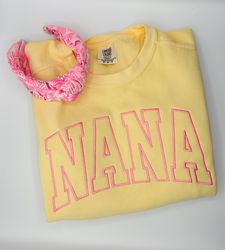 Nana Embroidered Sweatshirt  Embroidered Crewneck Sweatshirt
