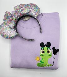 Pascal Mickey Hat Embroidered Sweatshirt  Disney Tangled Embroidered Sweatshirt  Disney World  Disneyland 1