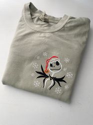 Santa Jack Skellington Embroidered Shirt  Disney Christmas Embroidered Shirt  Disney Christmas Embroidered Sweatshirt