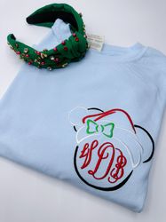 Santa Minnie Mouse Monogram Shirt  Monogram Sweatshirt  Disney Christmas  Monogram Sweatshirt