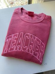 Teacher Embroidered Sweatshirt  Embroidered Crewneck Sweatshirt