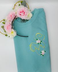 Tinker Bell Floral Embroidered Sweatshirt  Disney World - Disneyland Embroidered Sweatshirt  Peter Pan Embroiderd Sweats