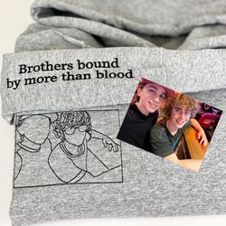 custom best friend sweatshirt, embroidered portrait from photo sweatshirt, outline photo shirt, christmas gift for best
