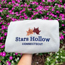 EMBROIDERED Stars Hollow Connecticut Comfort Colors Sweatshirt, Fall Shirt, Autumn Shirt, Christmas Gift