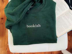 Embroidered bookish sweatshirt, Books Lover Gift, Bookworm Gifts, Reading Sweatshirt, Book Crewneck, Embroidered Librari