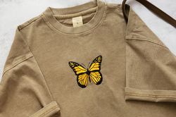 Butterfly Embroidered Tshirt,Custom Personalised Butterfly Unisex Shirt,Oversized  tshirts,Gifts for herhe,Nature Lovers
