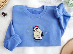 Embroidered Christmas Penguin Sweatshirt,  Snowflake Hoodie,Penguin Christmas Sweater, Christmas Crewneck,Penguin Gift