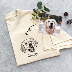 Personalized Pet Hot Stamping T-shirt,Custom Dog Shirt,Custom Pet Portrait,Dog Cat T Shirt,Custom Pet Gifts