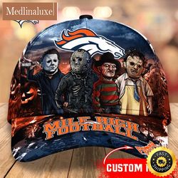 Denver Broncos Nfl Personalized Trending Cap Mixed Horror Movie Characters