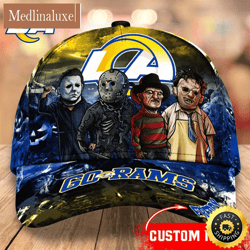 Los Angeles Rams Nfl Personalized Trending Cap Mixed Horror Movie Characters