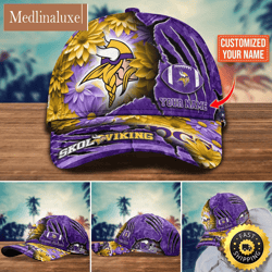 Minnesota Vikings Baseball Cap Flower New Trending Custom Cap For Fan