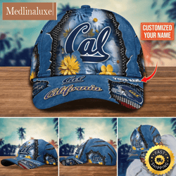NCAA California Golden Bears Baseball Cap Flag Flower Custom Name Cap