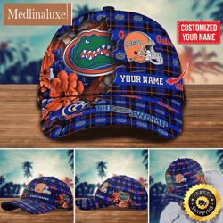 NCAA Florida Gators Baseball Cap Flower Custom Name Cap