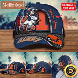 NCAA Illinois Fighting Illini Baseball Cap Mickey Mouse Custom Cap For Fans