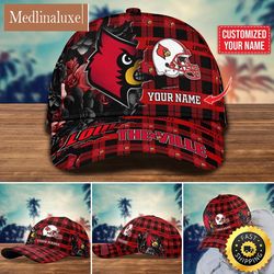 NCAA Louisville Cardinals Baseball Cap Flower Custom Name Cap