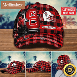 NCAA NC State Wolfpack Baseball Cap Flower Custom Name Cap